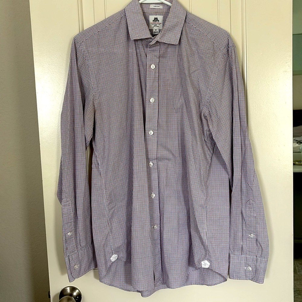 J. Crew Men’s Red & Navy Blue Print Ludlow Button-Down Shirt